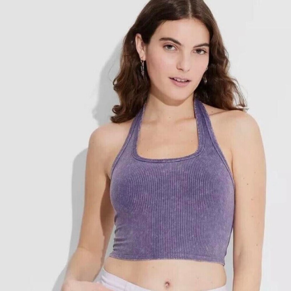 Wild Fable Purple Halter Top 6 D 7 E